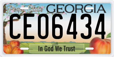 GA license plate CEO6434