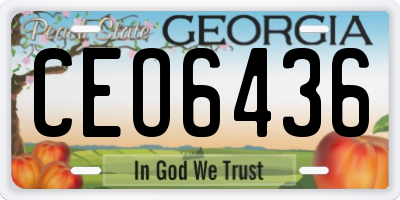 GA license plate CEO6436