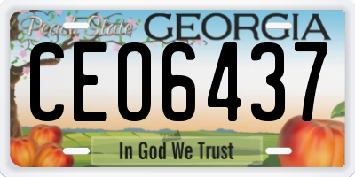 GA license plate CEO6437