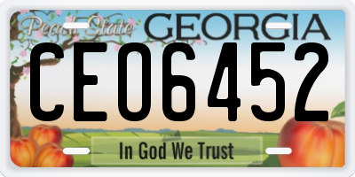 GA license plate CEO6452