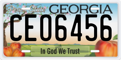 GA license plate CEO6456