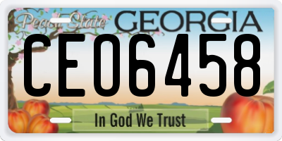 GA license plate CEO6458
