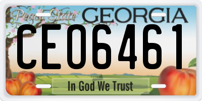GA license plate CEO6461