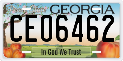 GA license plate CEO6462