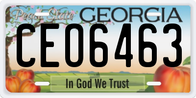 GA license plate CEO6463