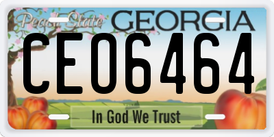 GA license plate CEO6464