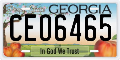 GA license plate CEO6465