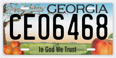 GA license plate CEO6468