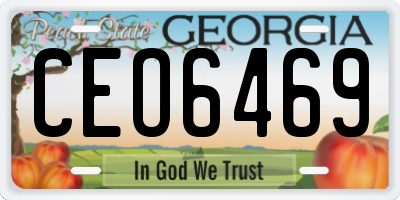 GA license plate CEO6469