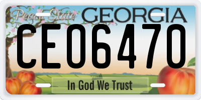 GA license plate CEO6470