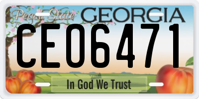 GA license plate CEO6471