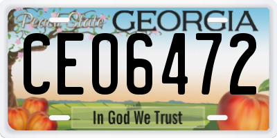 GA license plate CEO6472