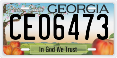 GA license plate CEO6473