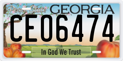 GA license plate CEO6474