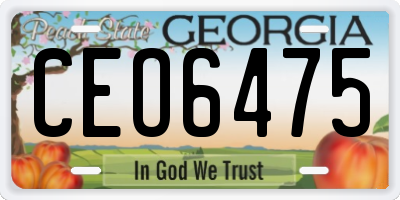 GA license plate CEO6475