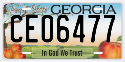GA license plate CEO6477