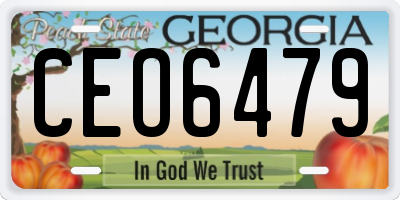 GA license plate CEO6479