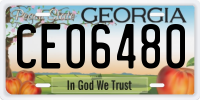 GA license plate CEO6480