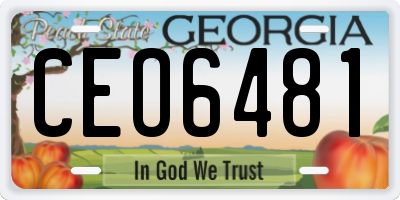 GA license plate CEO6481