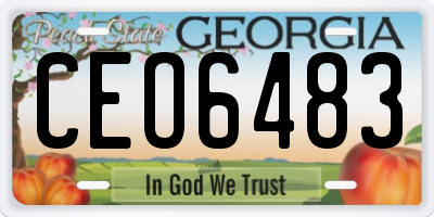 GA license plate CEO6483