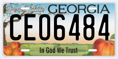 GA license plate CEO6484