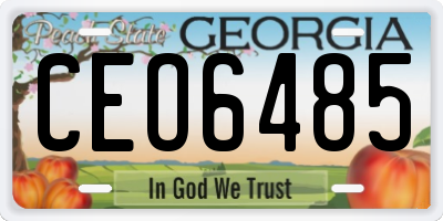 GA license plate CEO6485