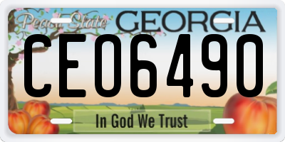 GA license plate CEO6490