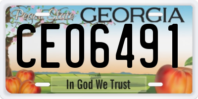 GA license plate CEO6491
