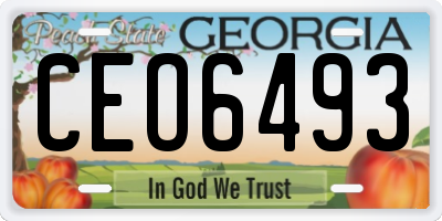 GA license plate CEO6493