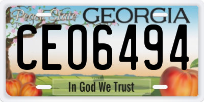 GA license plate CEO6494