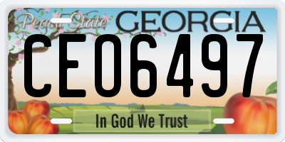 GA license plate CEO6497