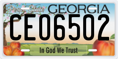 GA license plate CEO6502