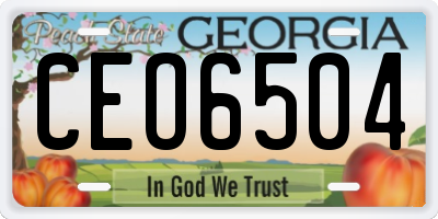GA license plate CEO6504