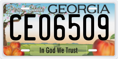GA license plate CEO6509