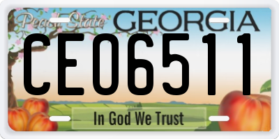 GA license plate CEO6511