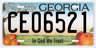 GA license plate CEO6521