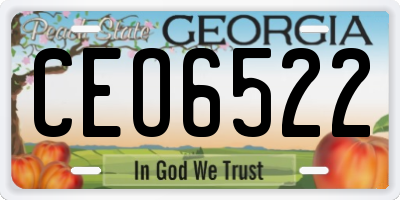 GA license plate CEO6522