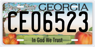 GA license plate CEO6523
