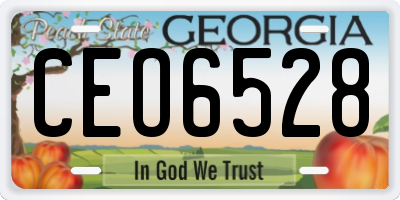 GA license plate CEO6528