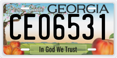 GA license plate CEO6531