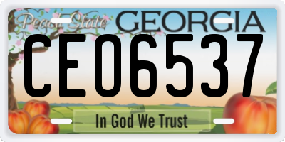 GA license plate CEO6537