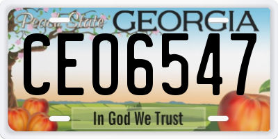 GA license plate CEO6547