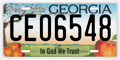 GA license plate CEO6548