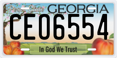 GA license plate CEO6554