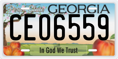 GA license plate CEO6559
