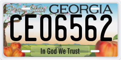 GA license plate CEO6562