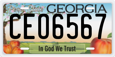 GA license plate CEO6567