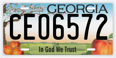 GA license plate CEO6572