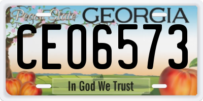 GA license plate CEO6573