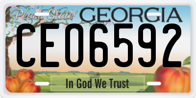 GA license plate CEO6592